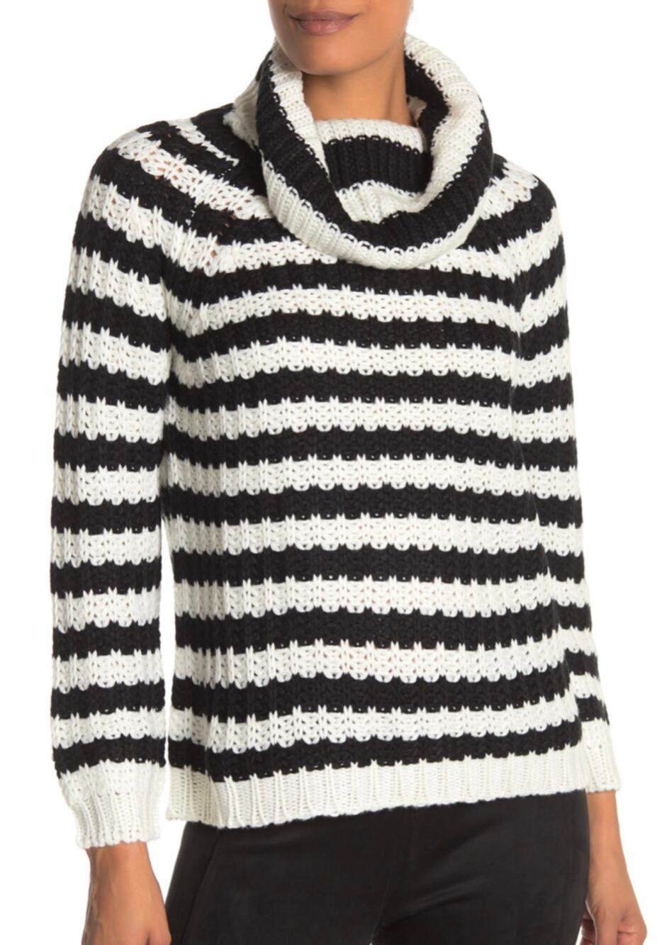 Catherine Malandrino Stripe Turtleneck Sweater